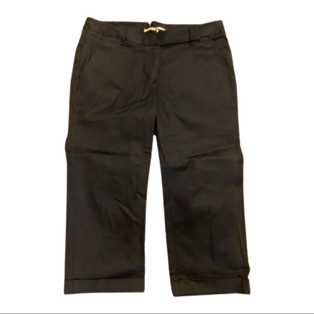 MAX STUDIO black cotton stretch capri pant (hem hits mid calf) - Picture 3 of 6